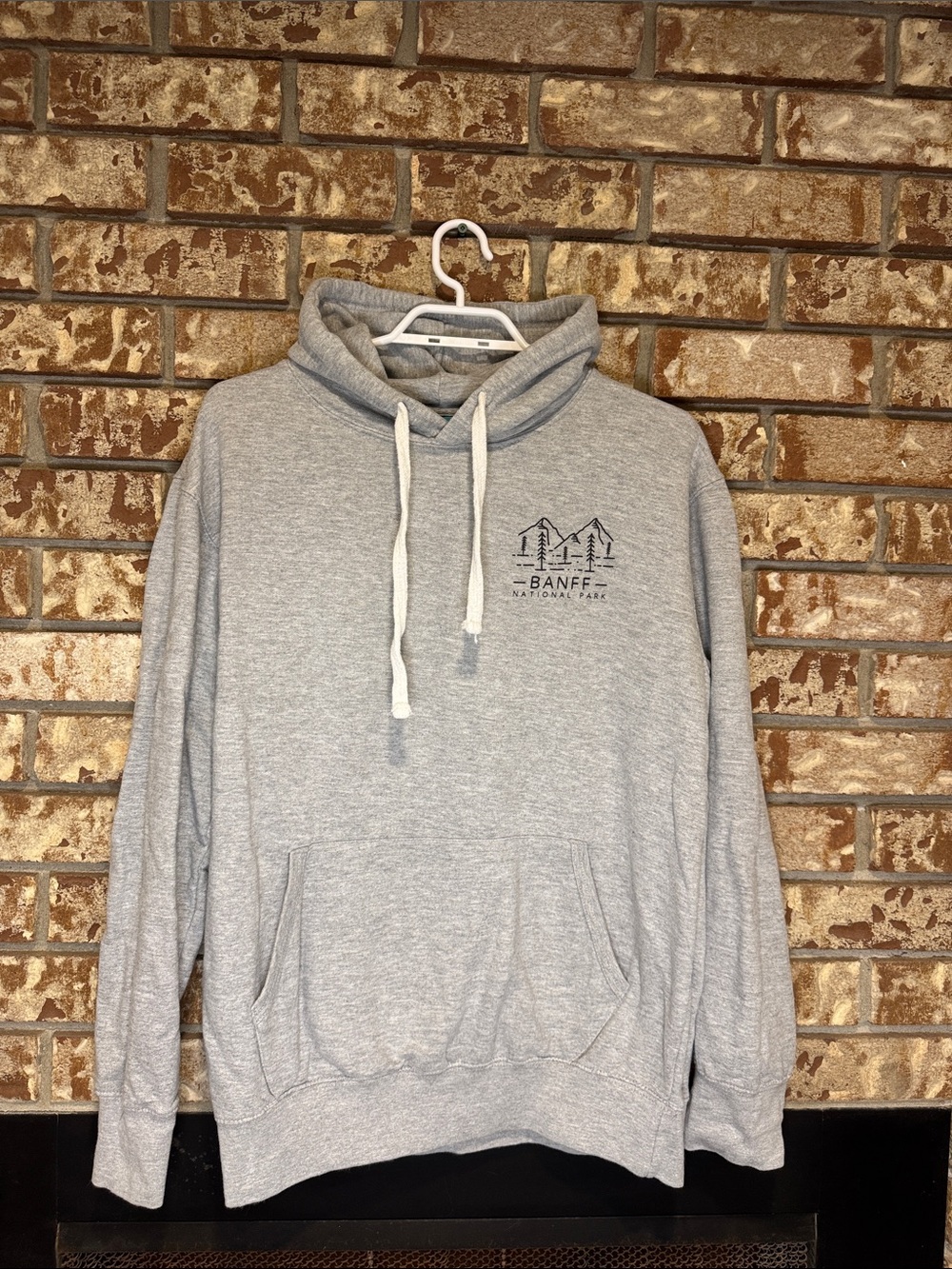 Banff National Park Light Gray Pullover Hoodie Sweater